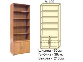 Офисный шкаф для книг и доментов М-109,  Ш80хГ39хВ218см.