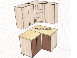 ТР 4.1 приставн.1000, Кухонный стол угловой 100см. Проходной